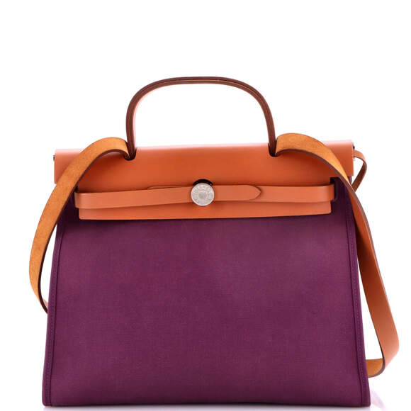 Hermes Handbags - Hermes Herbag Zip Leather And Toile 31 #249618H24B